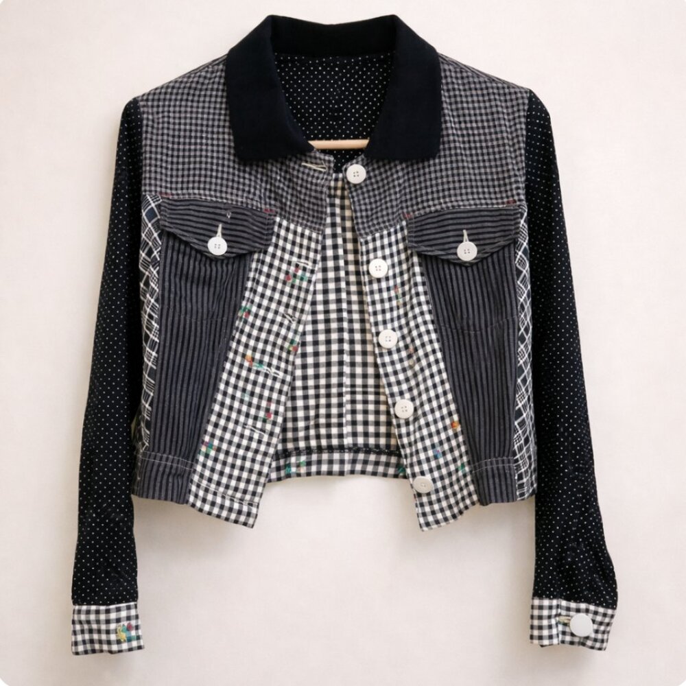 Vintage Patchwork Jacket | Gingham & Ditsy Floral | Cottagecore | Carole Little‎
